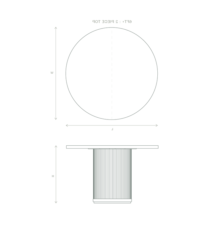 radius round dining table dimensions