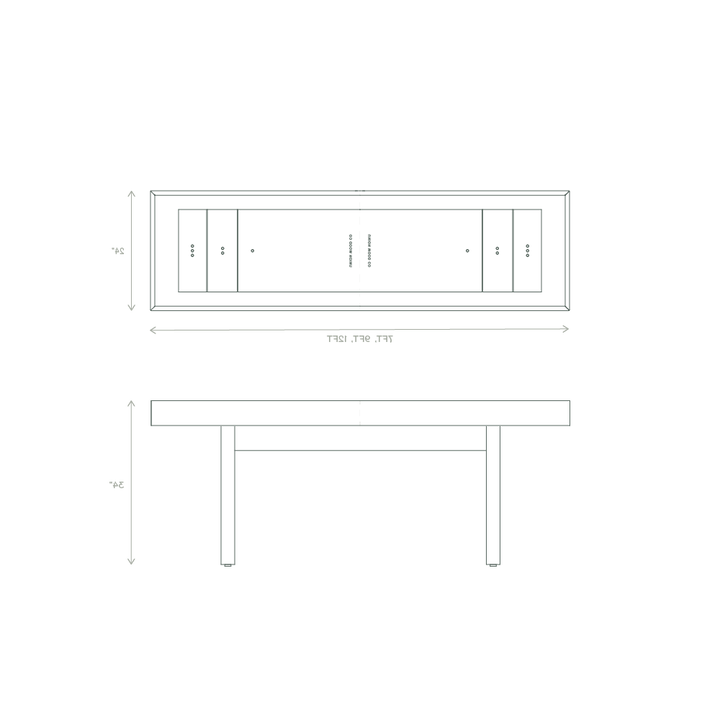 shuffleboard table canada dimensions