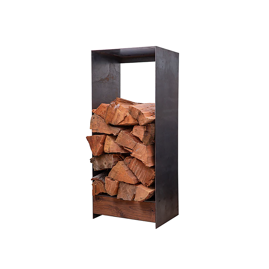 metal firewood storage box