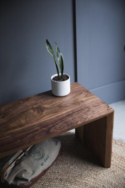 minimalist wood bench