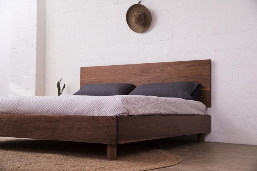 modern wood bed 