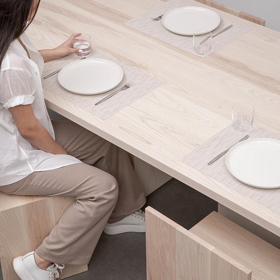 minimalist wood dining table - detail