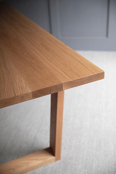 handmade wood table - detail